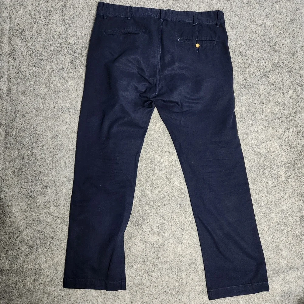 Wellen Chino Pants Men 34x30 Blue Utility Workwear Made in USA Flat Front Pocket
